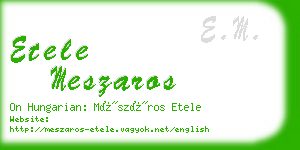 etele meszaros business card